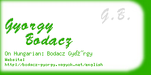 gyorgy bodacz business card